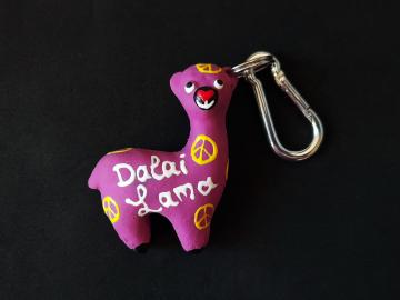  Schlüsselanhänger Kautschuk Alpaca pink Dalai Lama