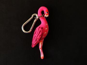 Schlüsselanhänger Kautschuk Flamingo pink gemustert