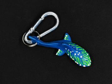 Schlüsselanhänger Kautschuk Haifisch s blau Seetang