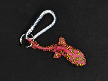 Schlüsselanhänger Kautschuk Haifisch s pink getigert