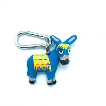 Schlüsselanhänger Kautschuk Esel  blau Decke