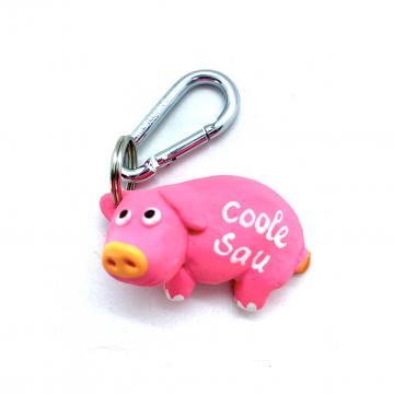 Schlüsselanhänger Kautschuk Schwein pink coole Sau