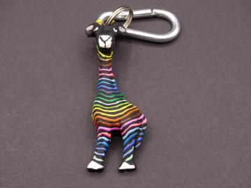 Schlüsselanhänger Kautschuk Giraffe Regenbogen
