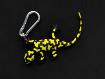  Schlüsselanhänger Kautschuk Gecko schwarz 