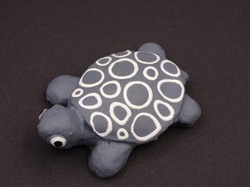 Magnet Kautschuk Schildkröte grau gemustert