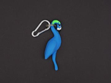 Schlüsselanhänger Kautschuk Flamingo blau 