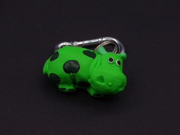  Schlüsselanhänger Kautschuk Hippo grün Flecken 